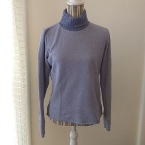Vintage Postcard Purple Fleece Turtleneck Sweater Size M Made in Italy